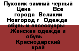 Пуховик зимний чёрный › Цена ­ 2 500 - Все города, Великий Новгород г. Одежда, обувь и аксессуары » Женская одежда и обувь   . Краснодарский край